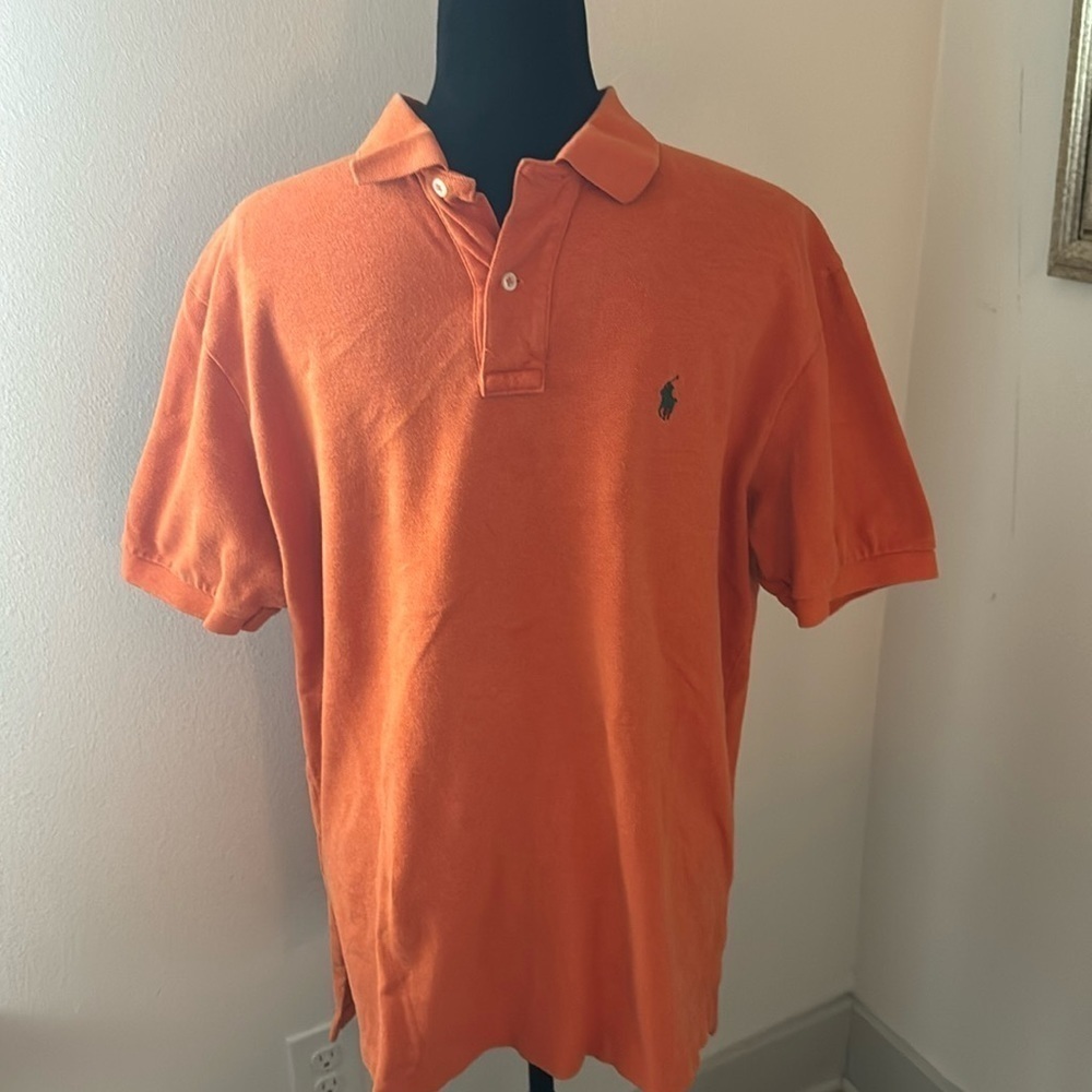 POLO Ralph Lauren orange 100% cotton classic fit men’s polo shirt Sz L